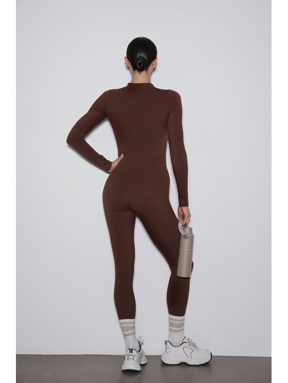 Estro Estro Ολόσωμη φόρμα ER00119505 Σκούρο καφέ Slim Fit