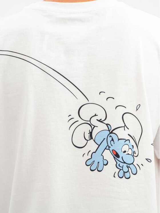 Smerfy Smerfy T-Shirt Szeroka luźna 111552 Biały Oversize