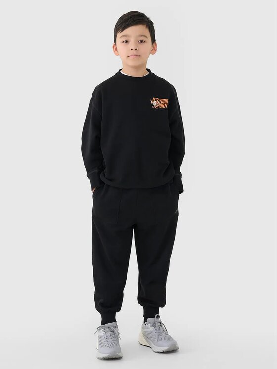 4F 4F Mikina 4FJRSS25TSWSM2040-20S Čierna Regular Fit
