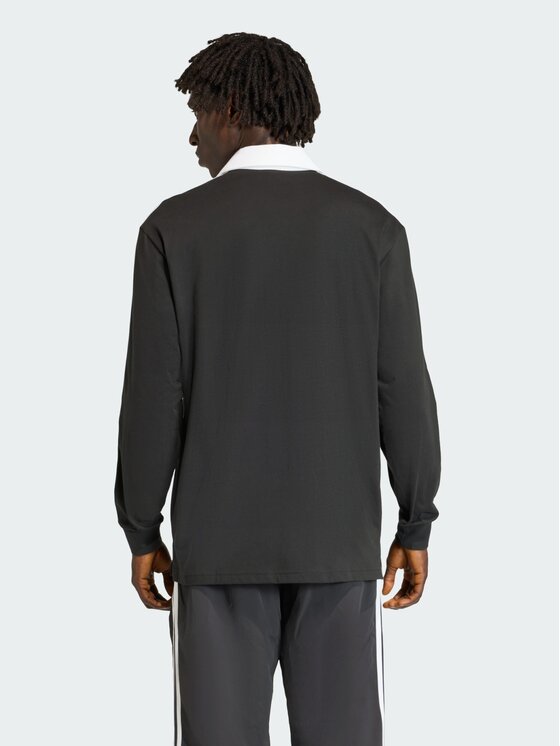 adidas adidas Tricou polo 3-Stripes Rugby Longsleeve Polo KE3576 Negru Regular Fit