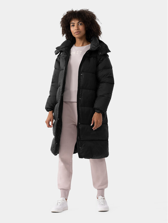 4F 4F Žieminė striukė 4FAW23TDJAF238 Juoda Regular Fit