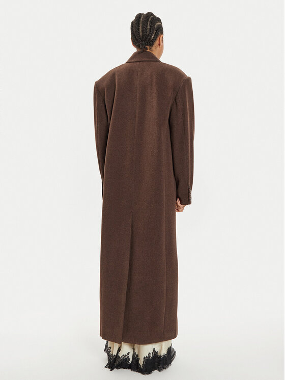 Herskind Herskind Gyapjú kabát Drew 5381816 Barna Regular Fit