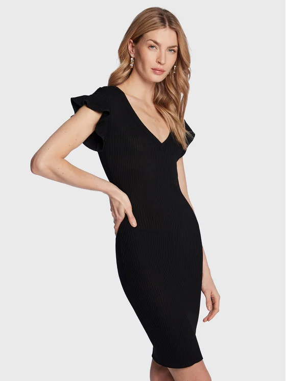 Gaudi Strickkleid 311BD13004 Schwarz Slim Fit
