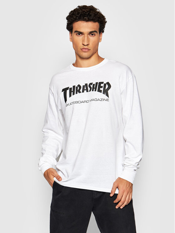 Thrasher Marškinėliai ilgomis rankovėmis Skatemag Balta Regular Fit
