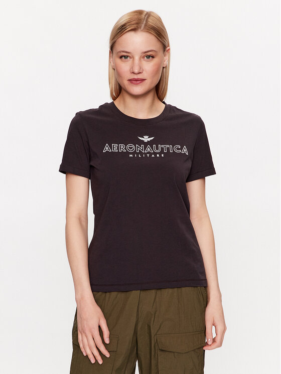 Aeronautica Militare Tricou 231TS2105DJ510 Negru Regular Fit