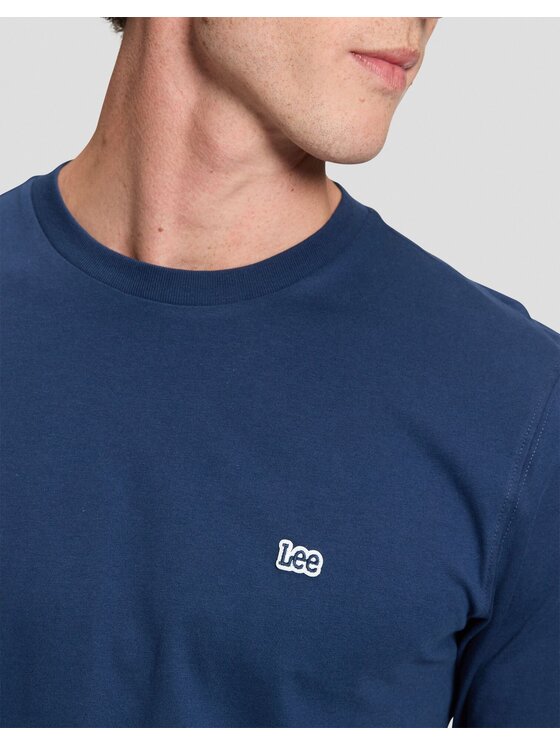 Lee Lee T-Shirt LS PATCH LOGO TEE Niebieski Regular Fit