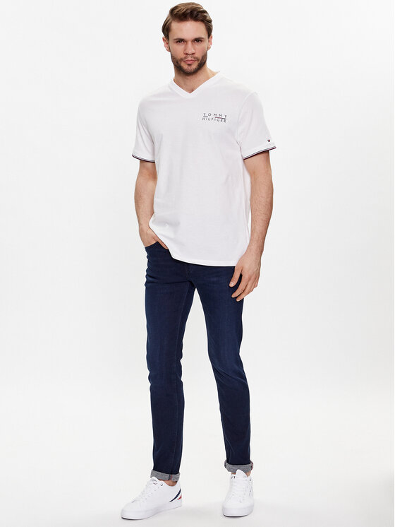Tommy Hilfiger Tommy Hilfiger Majica UM0UM02808 Bela Regular Fit