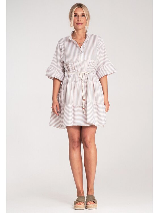 FIGL FIGL Letné šaty M1223 Béžová A-Line Fit