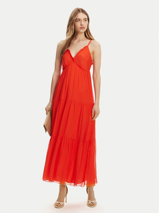 Haveone Haveone Poletna obleka AFF-N011 Oranžna Loose Fit