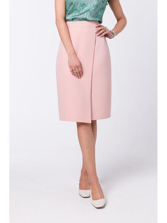 Stylove Stylove Midi sukňa S343 Ružová Regular Fit