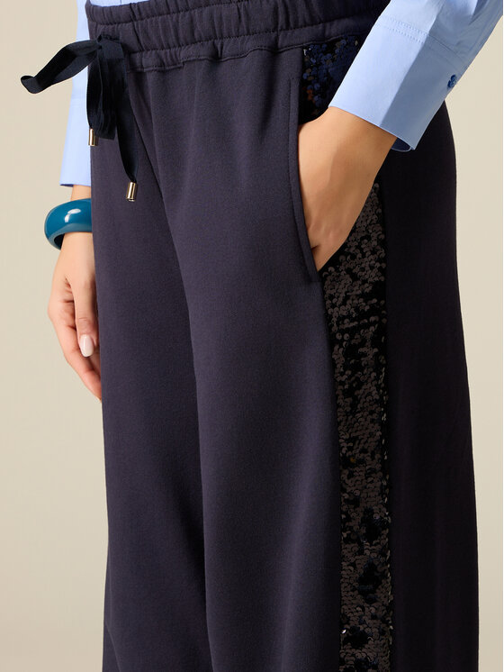 Oltre Oltre Pantaloni di tessuto P841J002432N034 Blu Baggy Fit