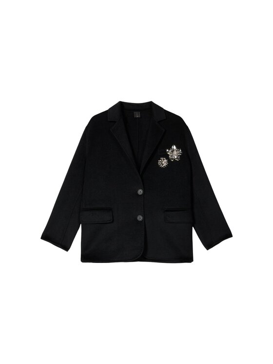 Oltre Oltre Cappotto di lana R207J000297N033 Nero Baggy Fit
