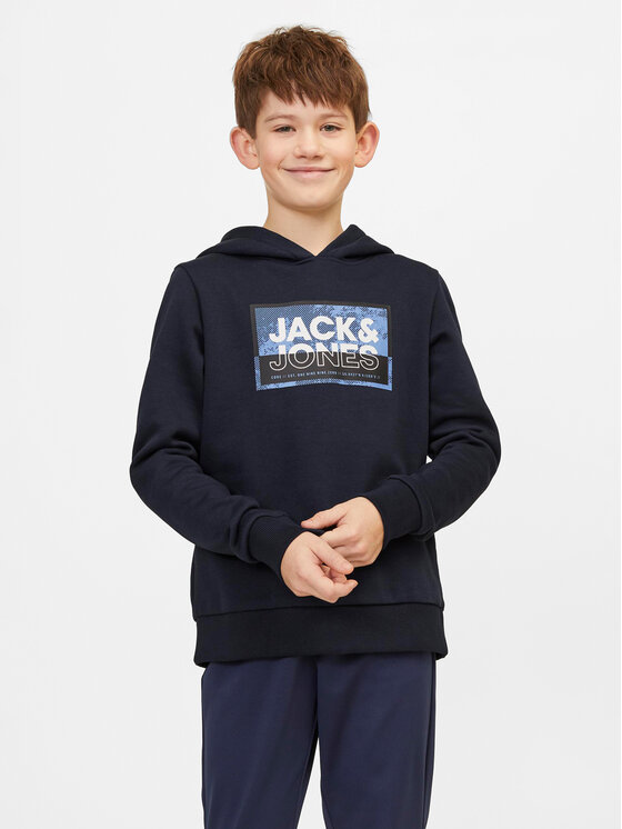 Jack&Jones Junior Džemperis ar kapuci Logan 12254120 Tumši zils Standard Fit