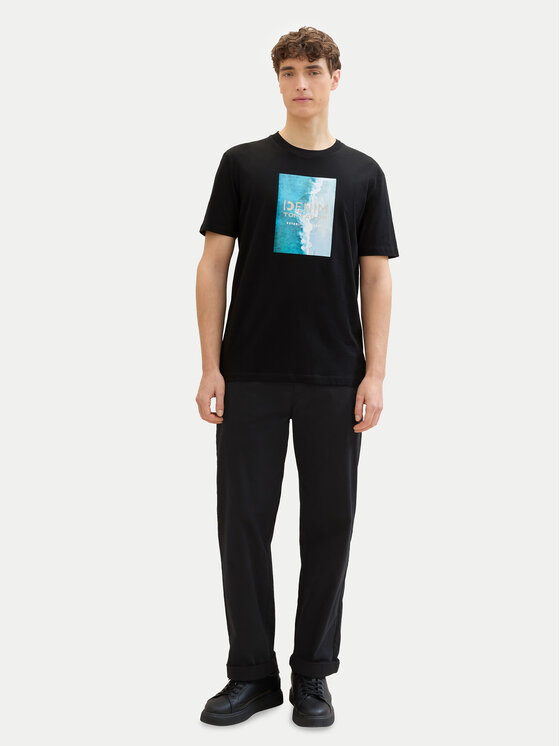 Tom Tailor Denim Tom Tailor Denim Футболка 1042045 Чорний Regular Fit