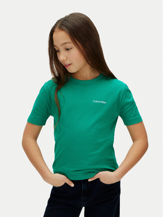 Calvin Klein Jeans T-Shirt LV1CKSJA31 Zielony Regular Fit