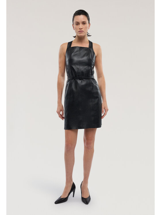 Trussardi Trussardi Vestito di pelle 7876A001827N033 Nero A-Line Fit