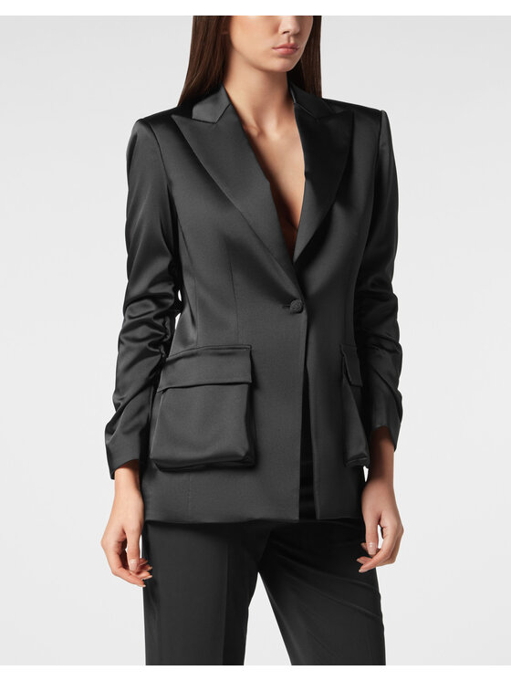 PHILIPP PLEIN PHILIPP PLEIN Marynarka 11447 Czarny Loose Fit