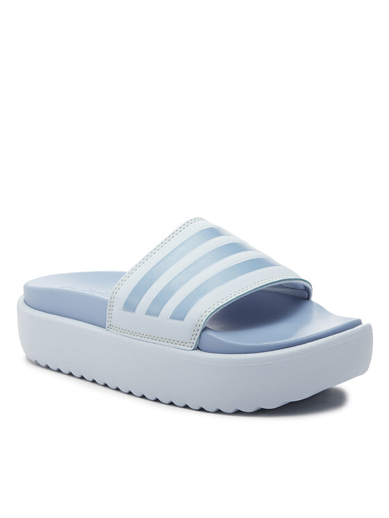 Adidas flip flops blue best sale