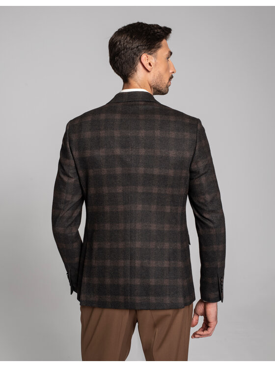 Borgio Borgio Marynarka valmorea Brązowy Slim Fit