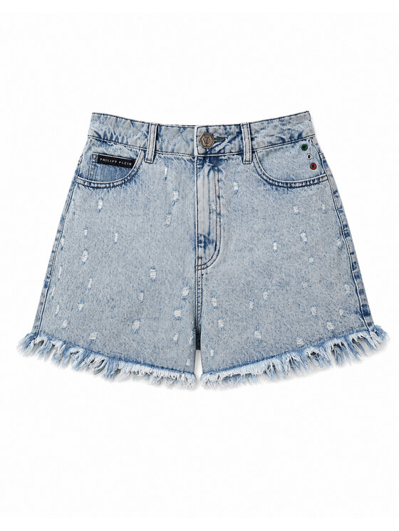 PHILIPP PLEIN PHILIPP PLEIN Szorty jeansowe 31768 Niebieski Skinny Fit