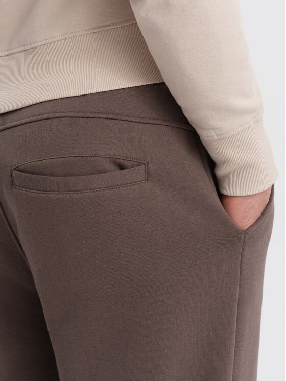 Ombre Ombre Teplákové kalhoty OM-PASK-0147 Hnědá Regular Fit