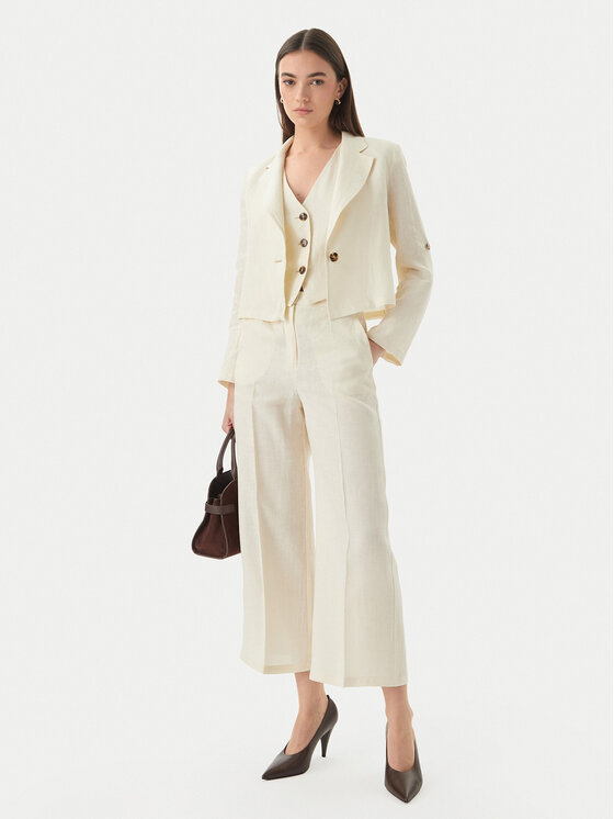 Marella Marella Sakko Papiro 2615041042 Écru Regular Fit