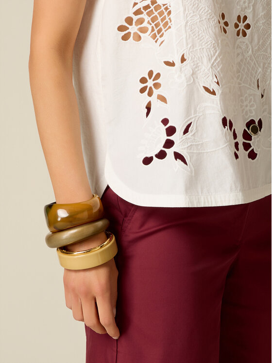 Oltre Oltre Top G063J004518N011 Bianco Regular Fit