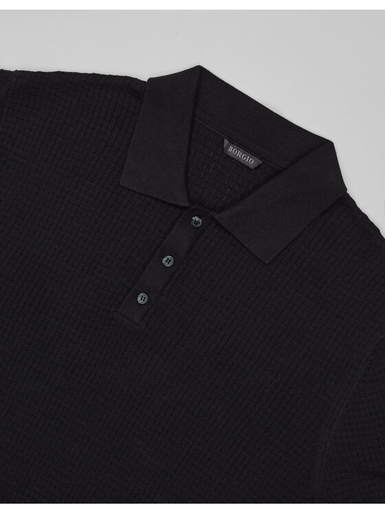 Borgio Borgio Polo sturno_czarna Czarny Classic Fit