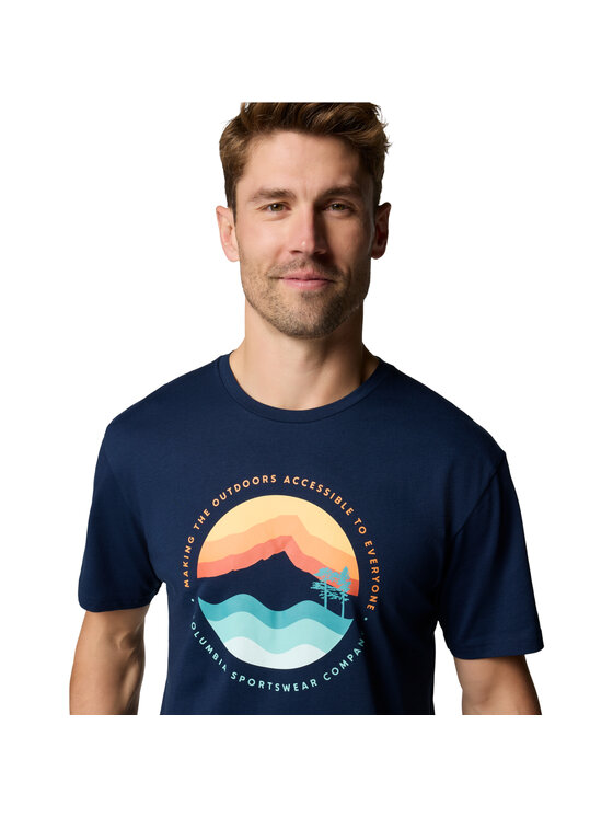 Columbia Columbia T-Shirt Columbia Path Lake II Graphic Tee Granatowy Regular Fit