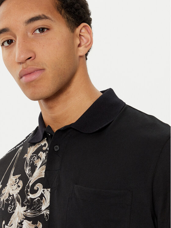Versace Jeans Couture Versace Jeans Couture Тениска с яка и копчета 78GAG625 Черен Regular Fit