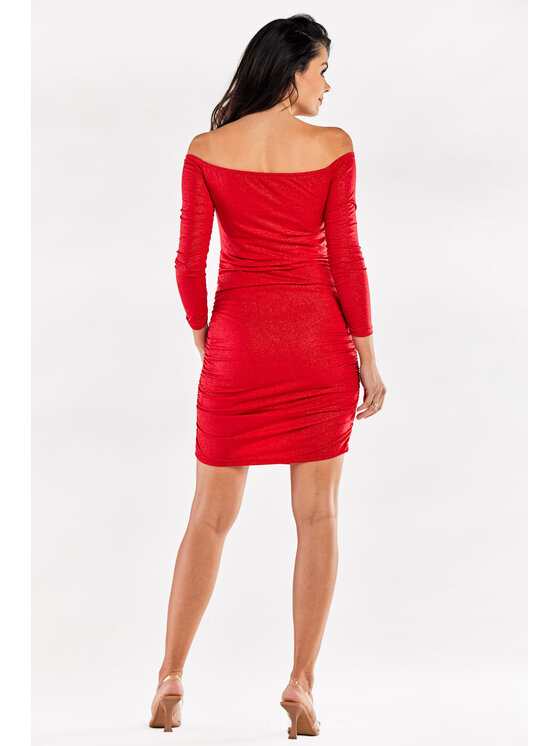Awama Awama Sukienka wieczorowa A550 Czerwony Basic Fit