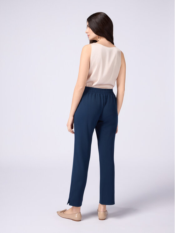 Oltre Oltre Pantaloni di tessuto P811J002241N034 Blu Baggy Fit