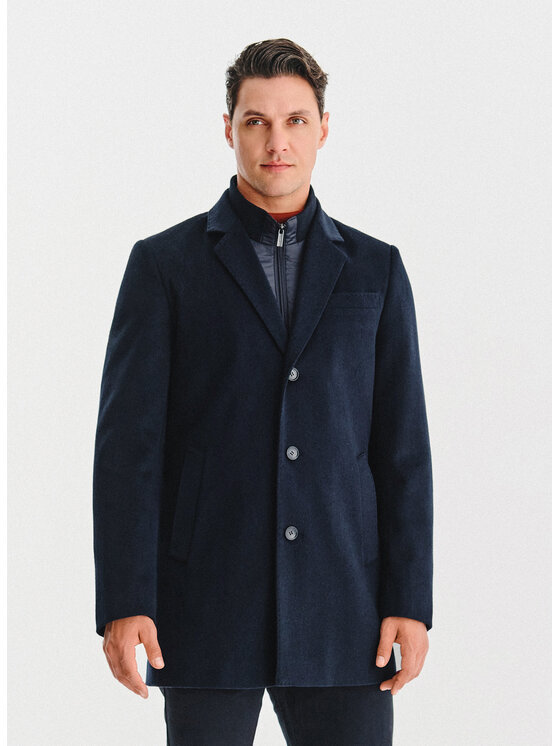 Pako Lorente Pako Lorente Płaszcz zimowy P25WF-7X-015 Granatowy Classic Fit