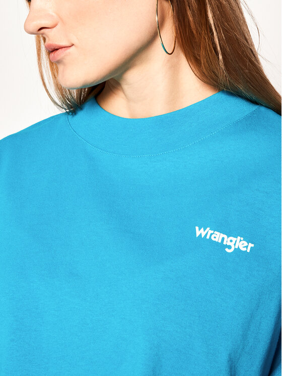 Wrangler Wrangler T-Shirt 90s Tee W7Q4GFB13 Niebieski oversize