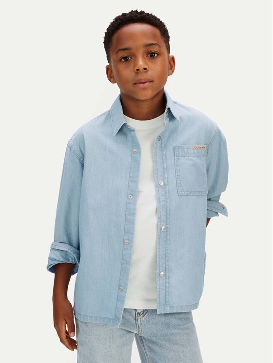 Calvin Klein Jeans cămașă de blugi LVCKSJB30B Albastru Regular Fit