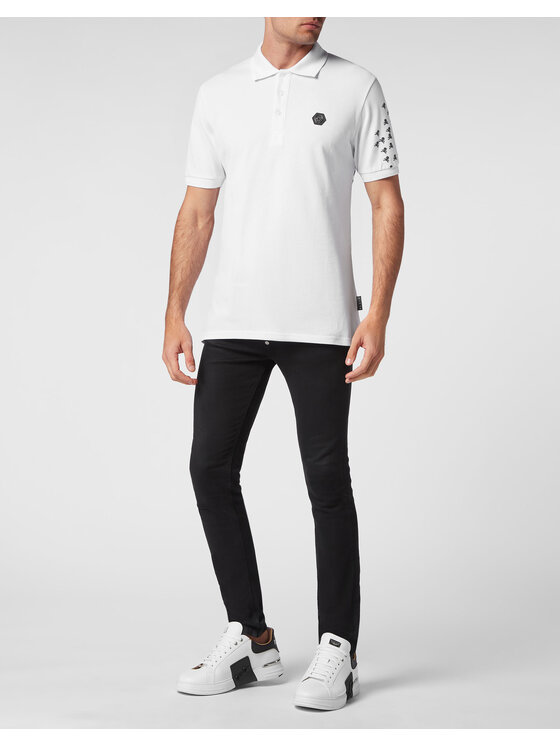 PHILIPP PLEIN PHILIPP PLEIN Polo 127 Biały Slim Fit