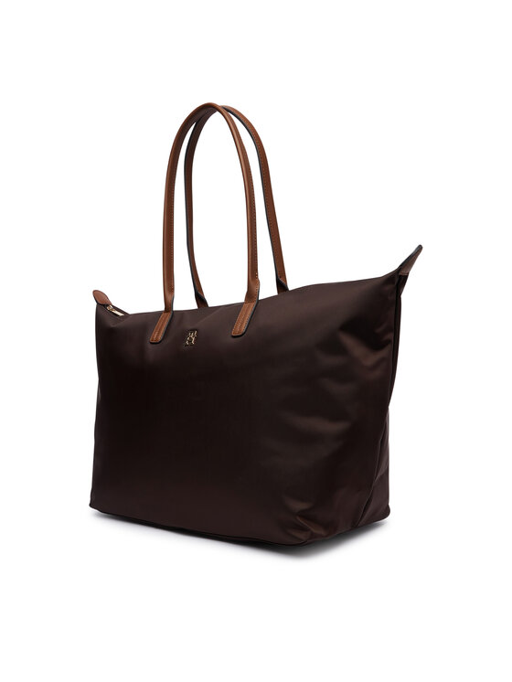 Tommy Hilfiger Tommy Hilfiger Borsetta Popette Maxi Tote AW0AW17996 Marrone