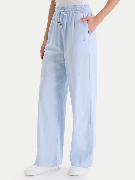 Nautica Nautica Штани з тканини W126-NALTR-1020-23X Блакитний Wide Leg
