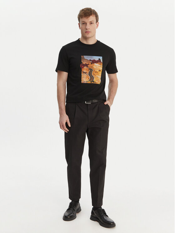 HUGO HUGO Tricou Dikerd 50564024 Negru Relaxed Fit