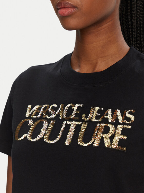 Versace Jeans Couture Versace Jeans Couture Tricou 78HAHE02 Negru Regular Fit