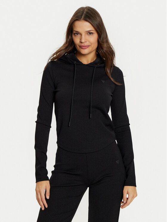 Guess Guess Μπλούζα V5RQ06 KCLH0 Μαύρο Regular Fit