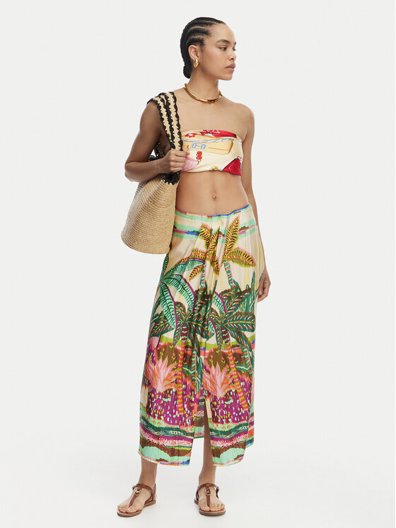 LOLA CASADEMUNT LOLA CASADEMUNT Φούστα midi LS2608001 Κρεμ Regular Fit