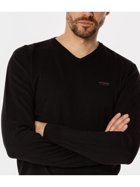 Lee Cooper Lee Cooper Sweter ADAM Czarny Regular Fit