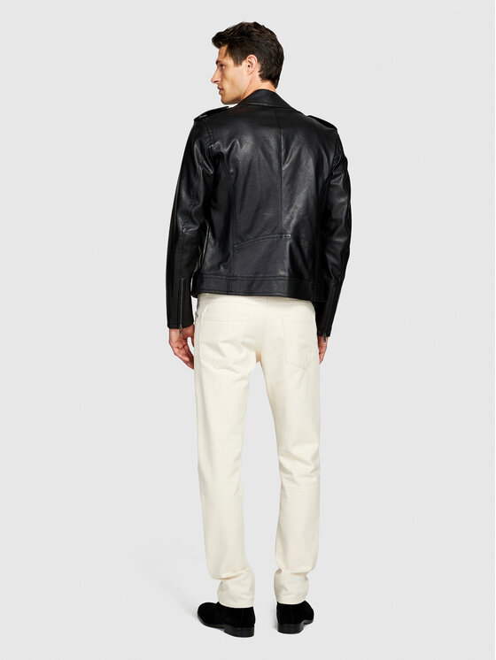 Sisley Sisley Műbőr dzseki 21DYSN02G Fekete Regular Fit
