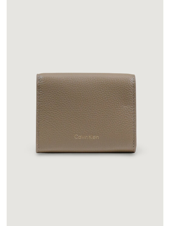 Calvin Klein Calvin Klein Πορτοφόλι EMBLEM HW PEBBLE TRIFOLD W/ZIP Μπεζ