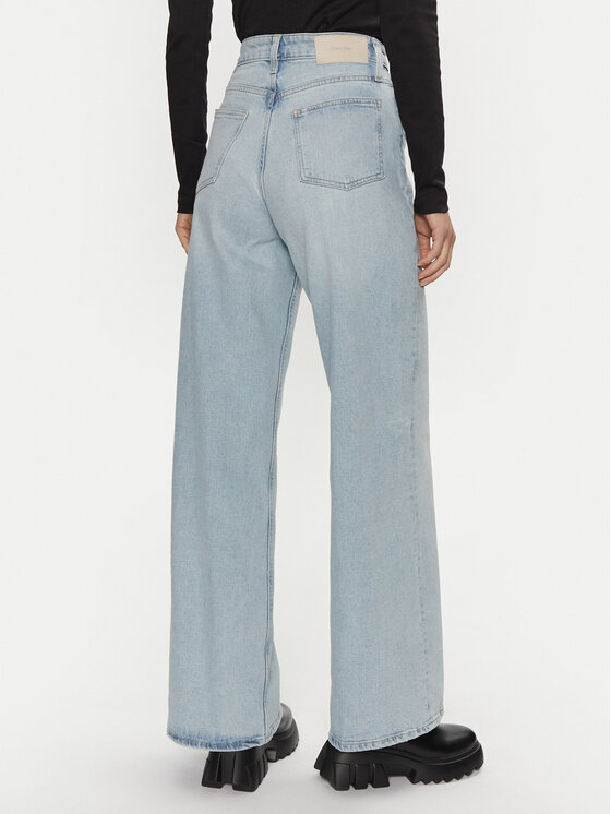 Calvin Klein Calvin Klein Jeans hlače K20K208023 Modra Wide Leg
