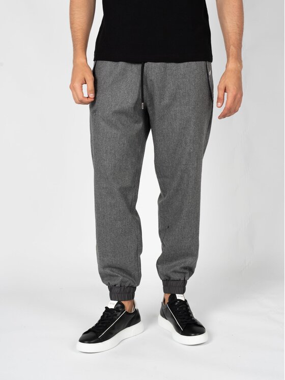 Les Hommes Les Hommes Kalhoty z materiálu LBP1008323U Šedá Slim Fit