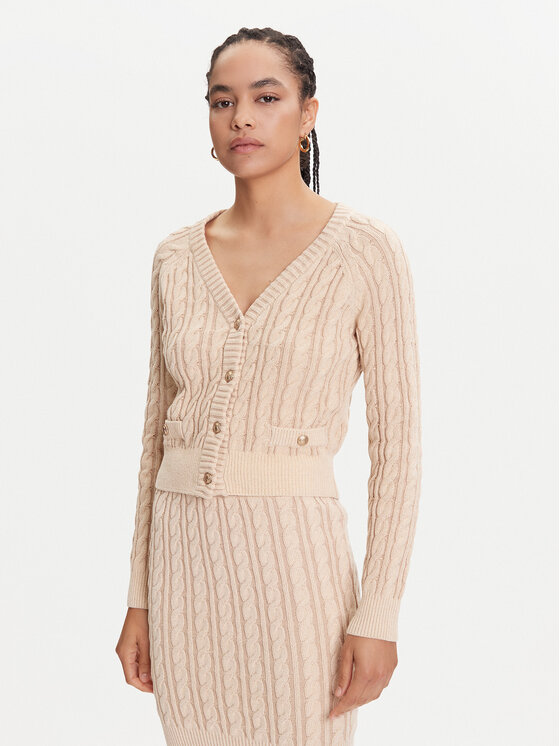 Guess Guess Cardigan W5YR15 Z3OU0 Bej Regular Fit