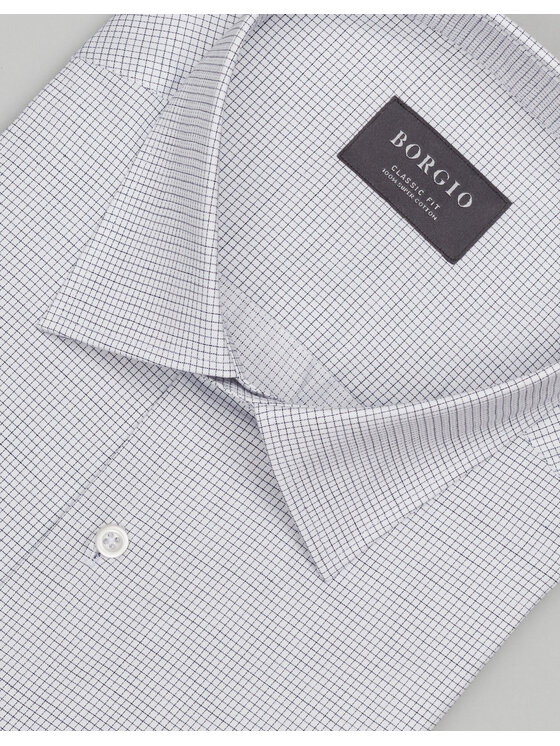 Borgio Borgio Koszula matera_00702 Szary Classic Fit
