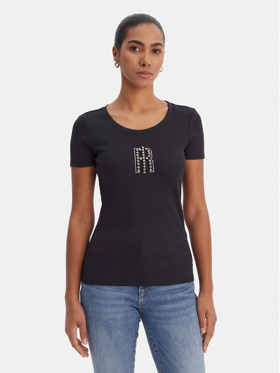 Fracomina Tricou FP26ST3001J42701 Negru Slim Fit